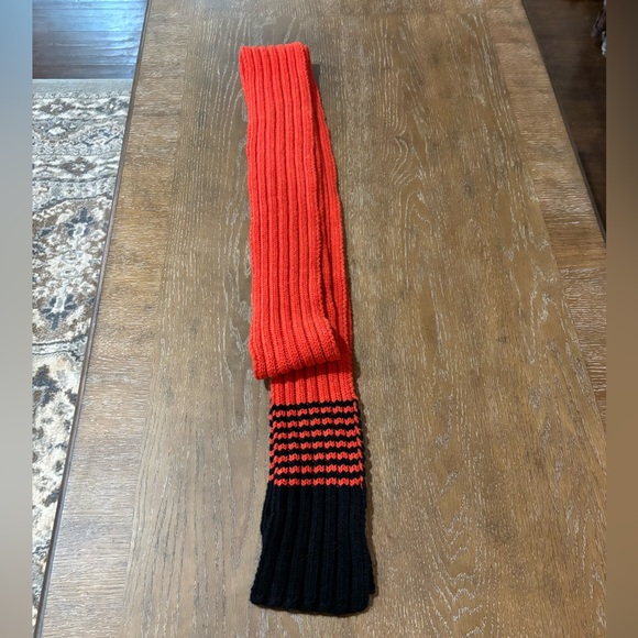 Gucci Lana Wool Scarf black and orange 112”X4” unstretched - Picture 1 of 5